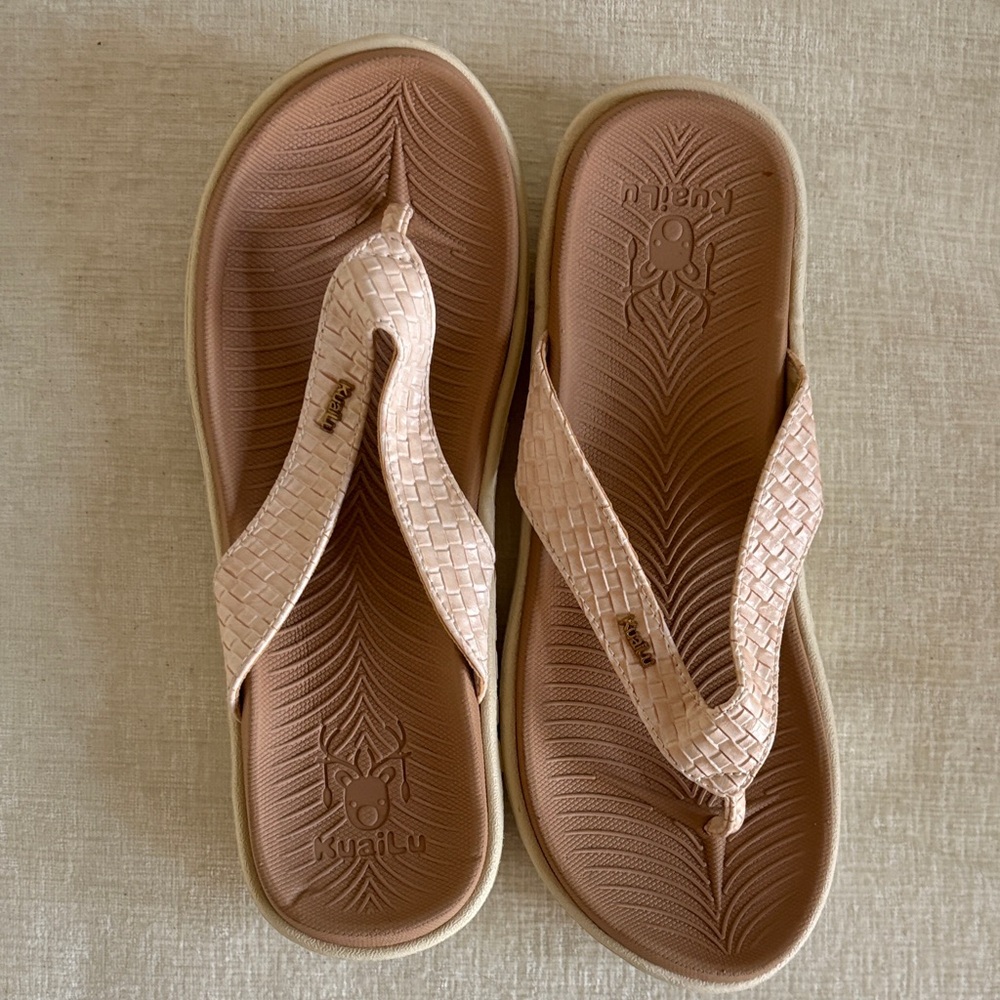 Kuailu Womens Flip Flops Ladies Yoga Mat Comfortable Walking Thong Sandals